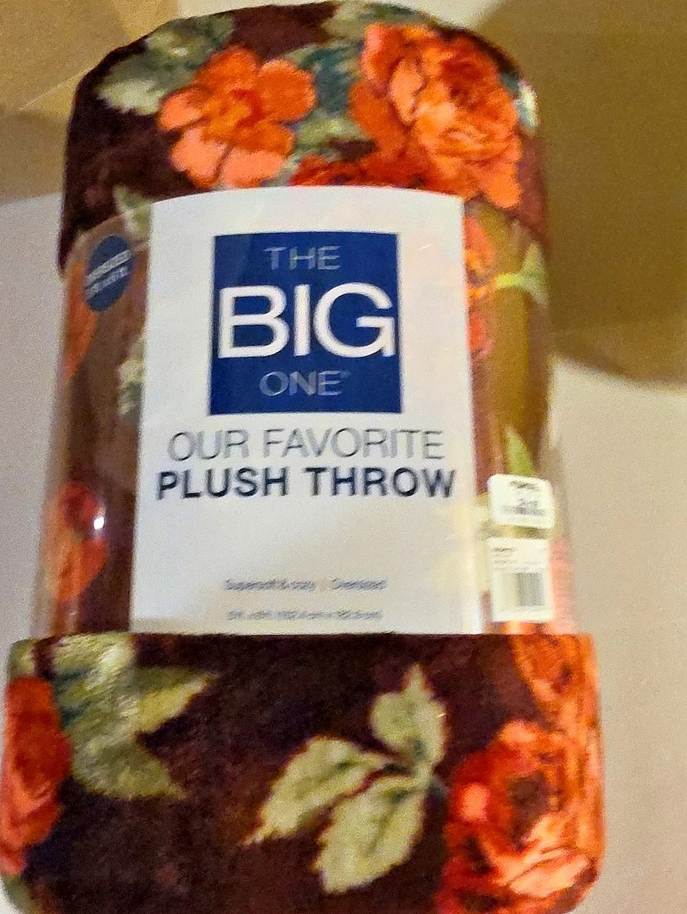 The Big One Our Favorite Plush Throw Floral Brown & Orange